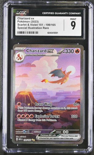 CGC 9 Pokémon English Charizard ex 199/165 2023 Scarlet & Violet 151 - MEW EN Special Illustration Rare (Holo)