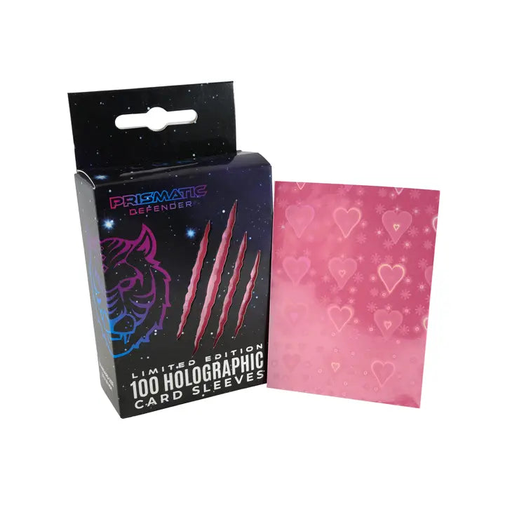 Holographic Card Sleeves - Pink Hearts