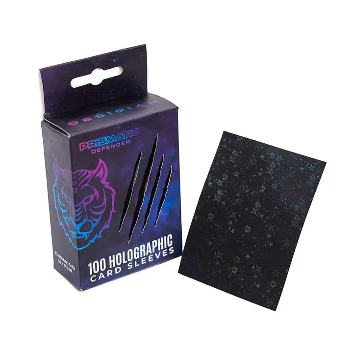 Holographic Card Sleeves - Black Stars