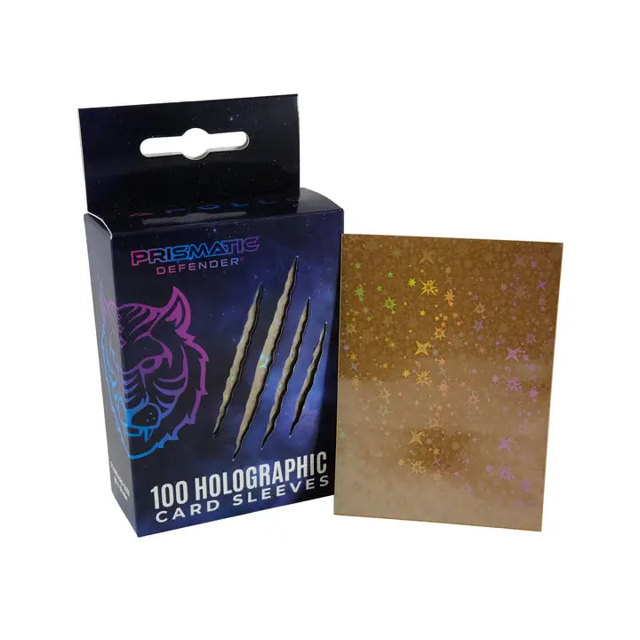 Holographic Card Sleeves - Brown Stars