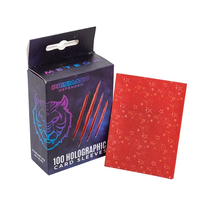 Holographic Card Sleeves - Red Stars